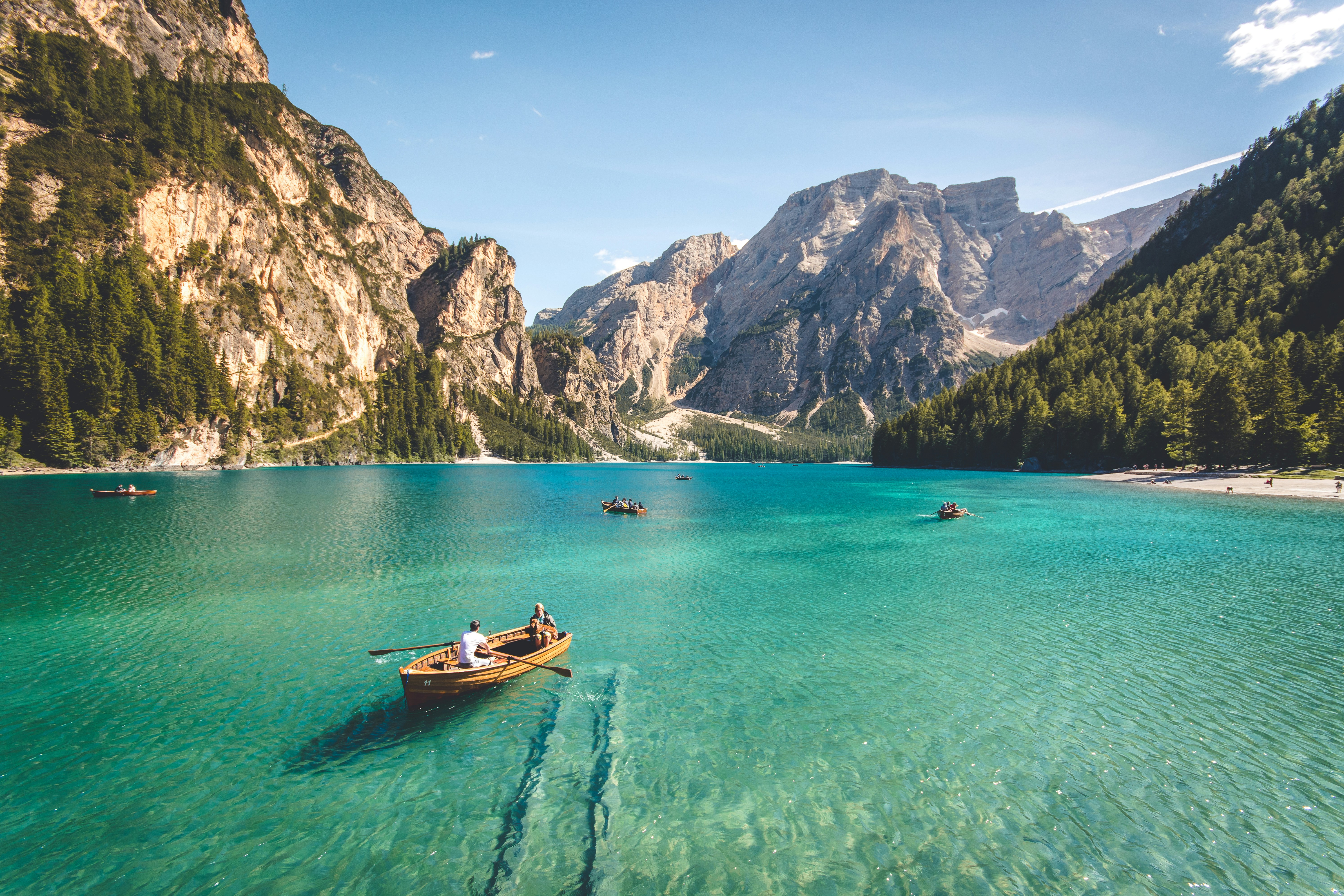 A still mountain lake under autumn light